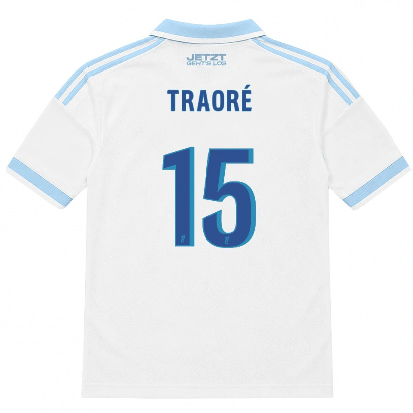Danxen Mujer Camiseta Erwan Traoré #15 Azul Cielo Claro Blanco Rojo 2ª Equipación 2026/27 La Camisa
