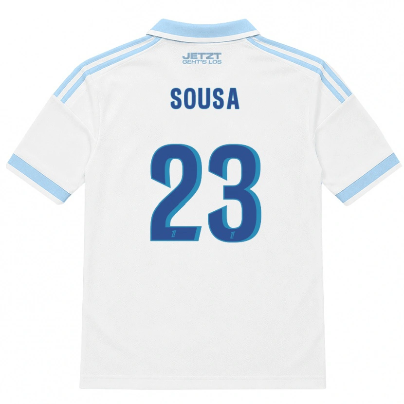 Danxen Mujer Camiseta Diogo Sousa #23 Azul Cielo Claro Blanco Rojo 2ª Equipación 2026/27 La Camisa