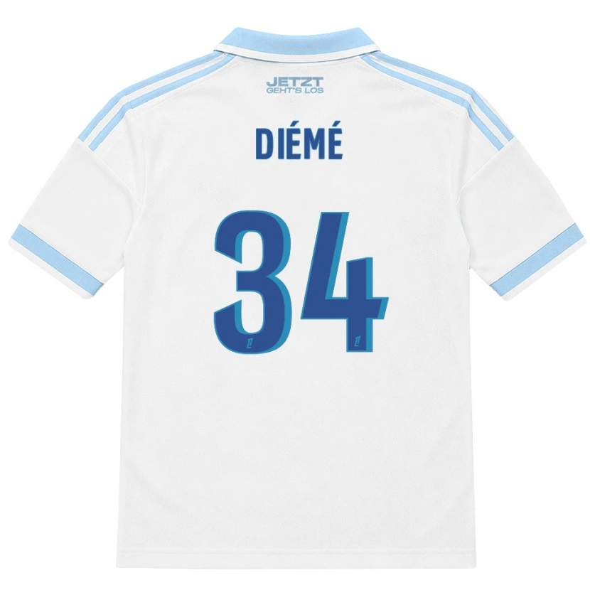 Danxen Mujer Camiseta Yaya Diémé #34 Azul Cielo Claro Blanco Rojo 2ª Equipación 2026/27 La Camisa
