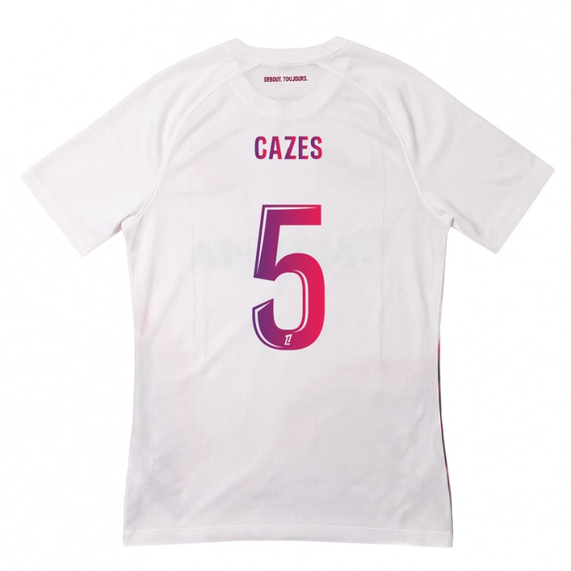 Danxen Mujer Camiseta Manon Cazes #5 Blanco Rosa Morado 2ª Equipación 2026/27 La Camisa