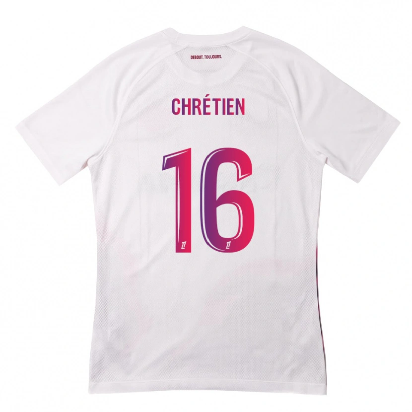 Danxen Mujer Camiseta Jean-Pierre Chrétien #16 Blanco Rosa Morado 2ª Equipación 2026/27 La Camisa