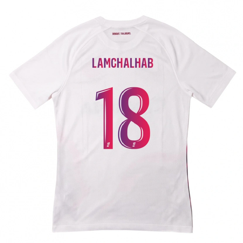Danxen Mujer Camiseta Merwan Lamchalhab #18 Blanco Rosa Morado 2ª Equipación 2026/27 La Camisa