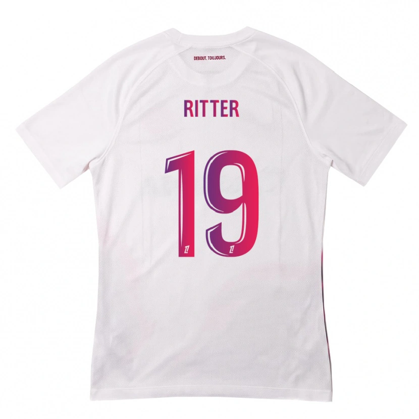 Danxen Mujer Camiseta Morgane Ritter #19 Blanco Rosa Morado 2ª Equipación 2026/27 La Camisa
