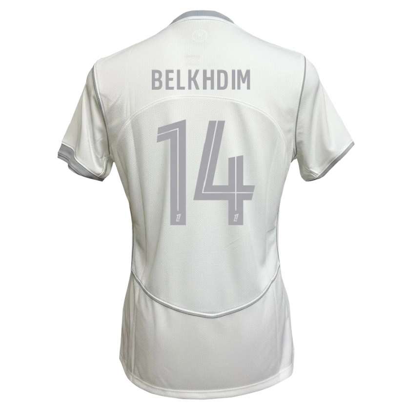 Danxen Mujer Camiseta Yassin Belkhdim #14 Blanco Gris 2ª Equipación 2026/27 La Camisa