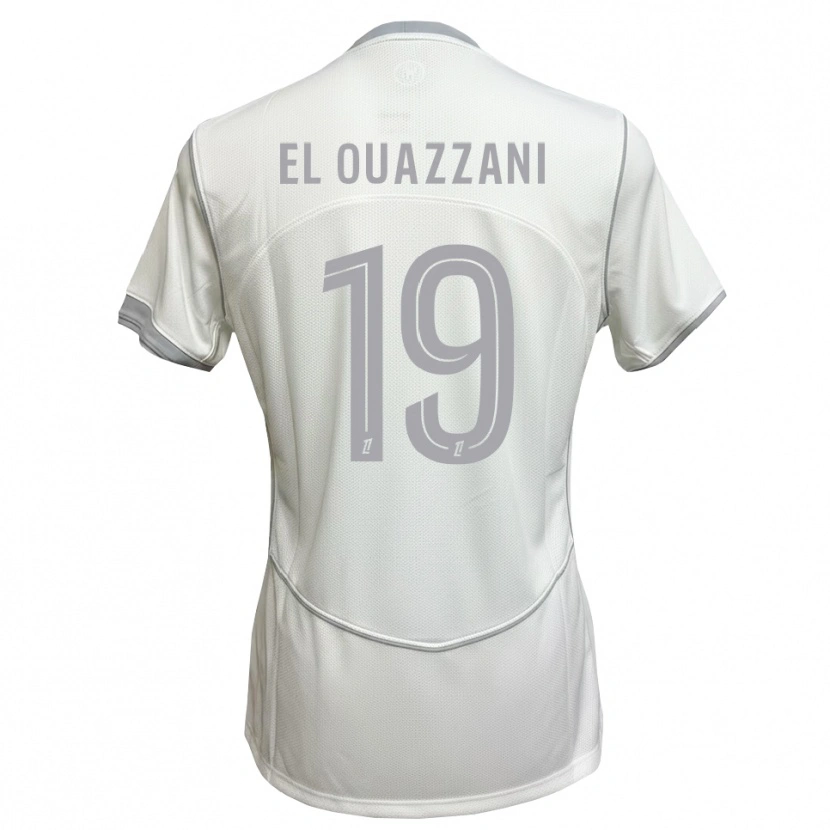 Danxen Mujer Camiseta Amine El Ouazzani #19 Blanco Gris 2ª Equipación 2026/27 La Camisa