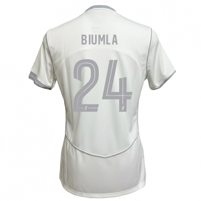 Danxen Mujer Camiseta Emmanuel Biumla #24 Blanco Gris 2ª Equipación 2026/27 La Camisa