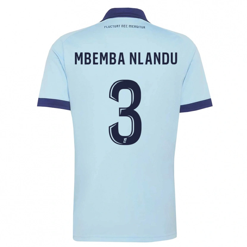Danxen Mujer Camiseta Emmanuel Mbemba #3 Azul Aciano Negro 2ª Equipación 2026/27 La Camisa