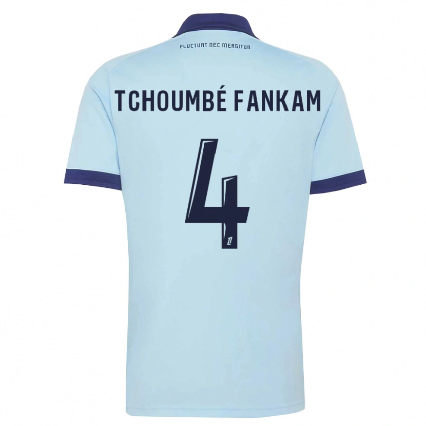 Danxen Mujer Camiseta Erwan Tchoumbé Fankam #4 Azul Aciano Negro 2ª Equipación 2026/27 La Camisa