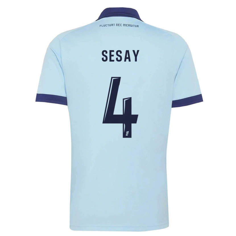 Danxen Mujer Camiseta Mohamed Sesay #4 Azul Aciano Negro 2ª Equipación 2026/27 La Camisa