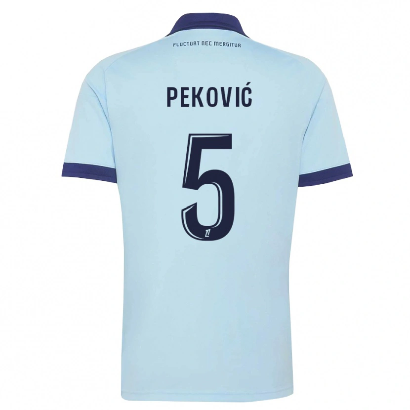 Danxen Mujer Camiseta Aleksa Peković #5 Azul Aciano Negro 2ª Equipación 2026/27 La Camisa