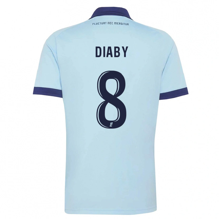 Danxen Mujer Camiseta Aboubakar Diaby #8 Azul Aciano Negro 2ª Equipación 2026/27 La Camisa