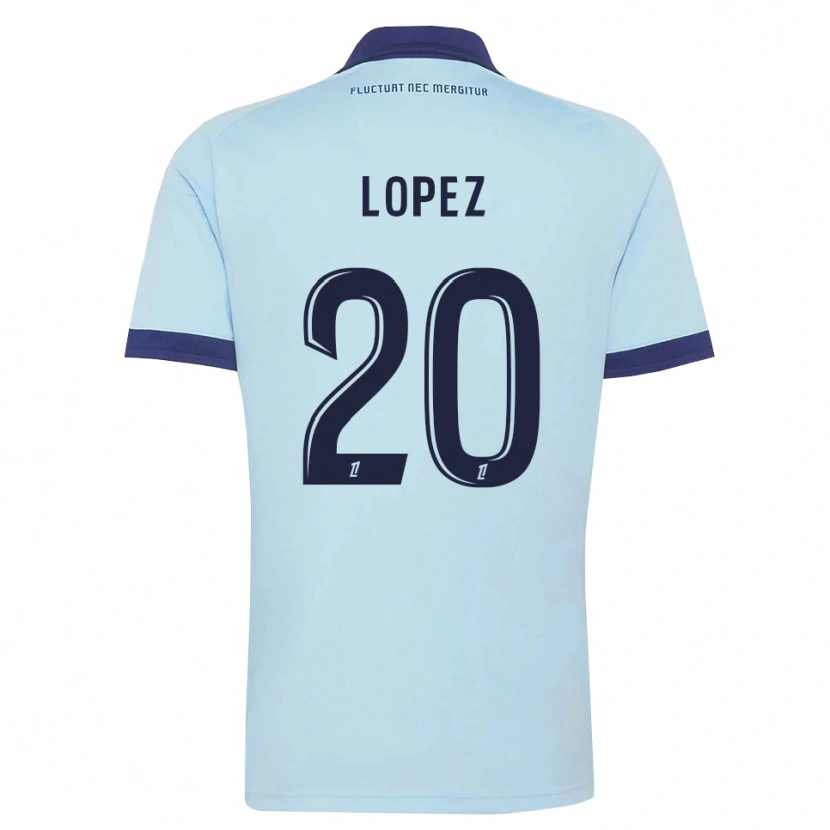 Danxen Mujer Camiseta Julien Lopez #20 Azul Aciano Negro 2ª Equipación 2026/27 La Camisa