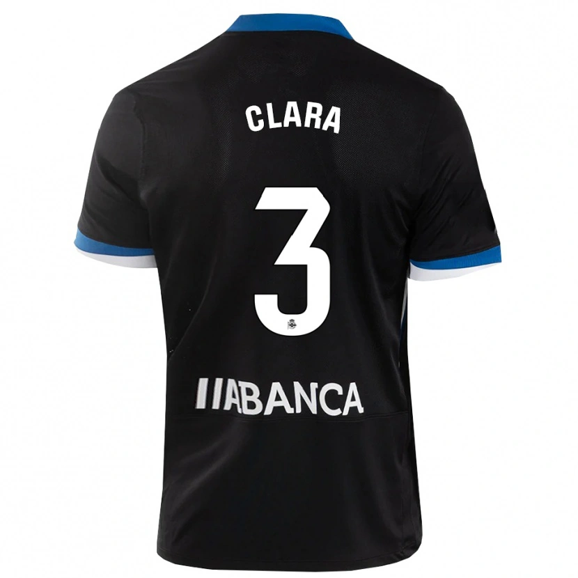 Danxen Mujer Camiseta Clara Rodríguez #3 Negro Azul Blanco 2ª Equipación 2026/27 La Camisa