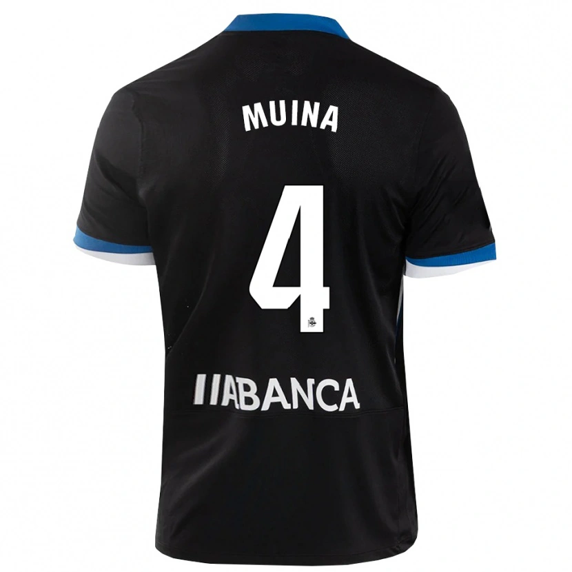 Danxen Mujer Camiseta Henar Muiña #4 Negro Azul Blanco 2ª Equipación 2026/27 La Camisa