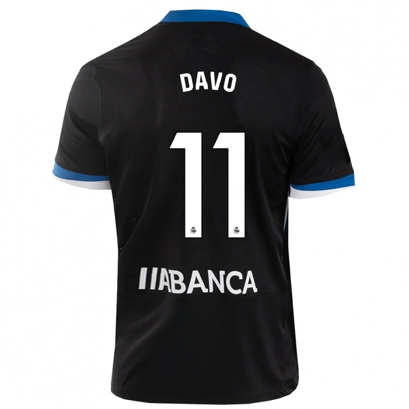Danxen Mujer Camiseta Davo #11 Negro Azul Blanco 2ª Equipación 2026/27 La Camisa