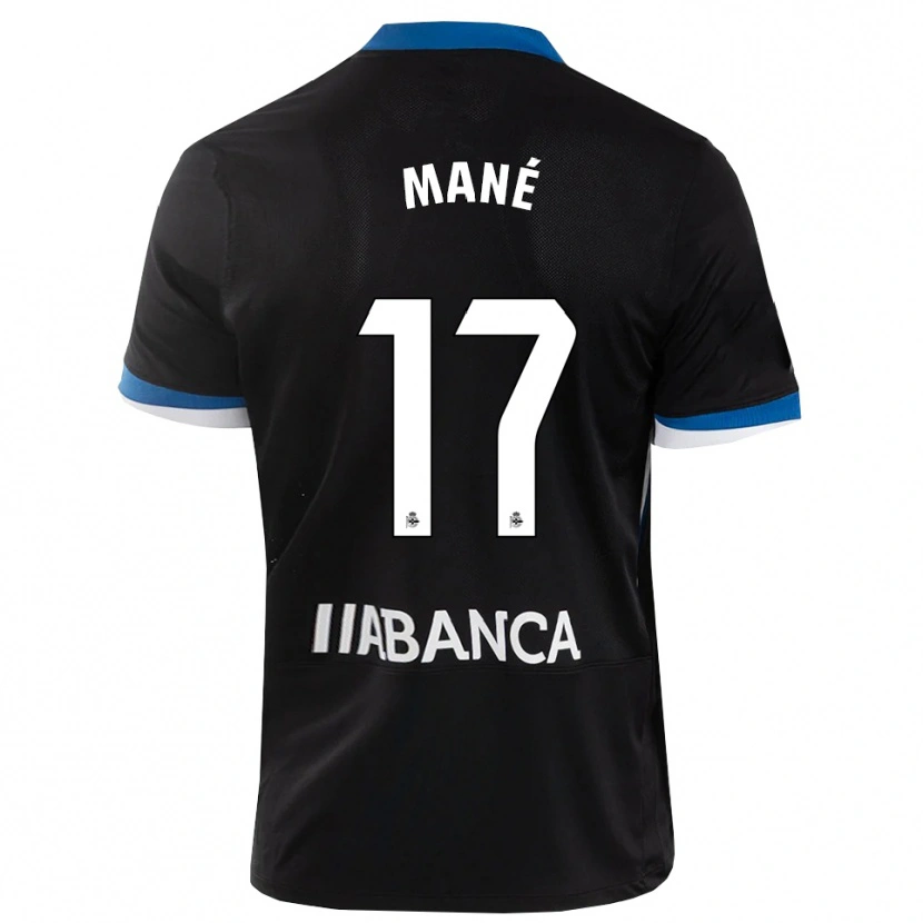Danxen Mujer Camiseta Alioune Mané #17 Negro Azul Blanco 2ª Equipación 2026/27 La Camisa