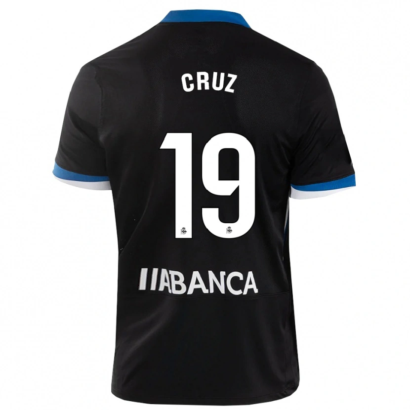 Danxen Mujer Camiseta Luismi Cruz #19 Negro Azul Blanco 2ª Equipación 2026/27 La Camisa