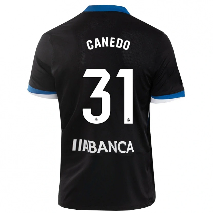 Danxen Mujer Camiseta Damián Canedo #31 Negro Azul Blanco 2ª Equipación 2026/27 La Camisa