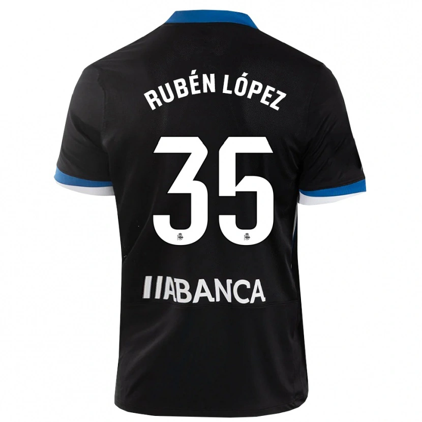 Danxen Mujer Camiseta Rubén López #35 Negro Azul Blanco 2ª Equipación 2026/27 La Camisa