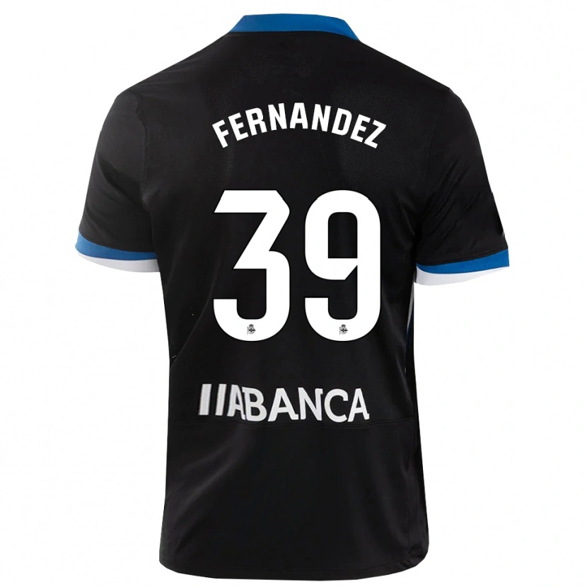 Danxen Mujer Camiseta David Fernández #39 Negro Azul Blanco 2ª Equipación 2026/27 La Camisa