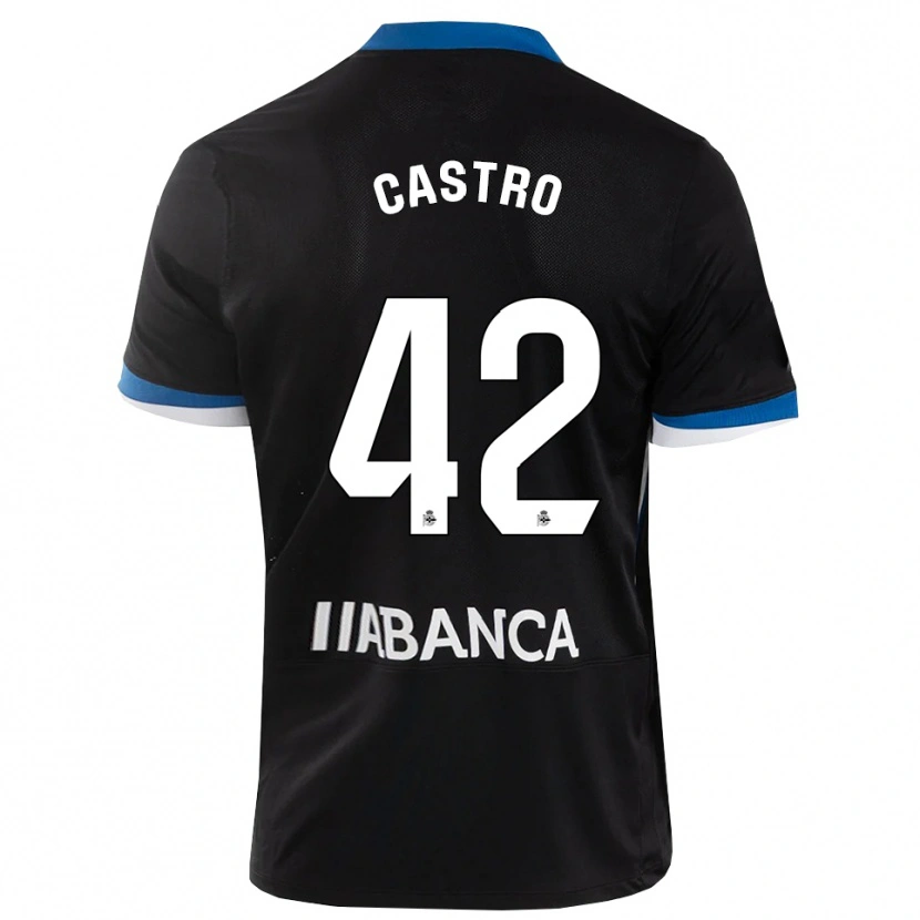 Danxen Mujer Camiseta Lucas Castro #42 Negro Azul Blanco 2ª Equipación 2026/27 La Camisa