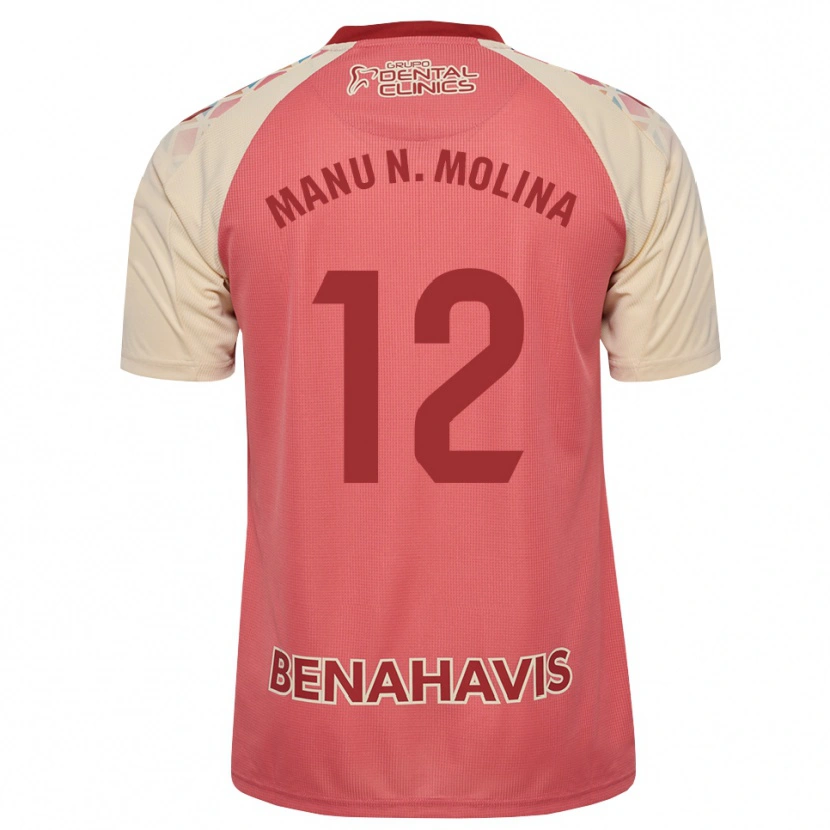 Danxen Mujer Camiseta Manu Molina #12 Rosa Claro Azul Rojo 2ª Equipación 2026/27 La Camisa