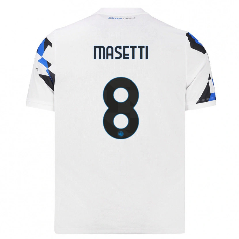 Danxen Mujer Camiseta Francesco Masetti #8 Blanco Rojo Azul 2ª Equipación 2026/27 La Camisa