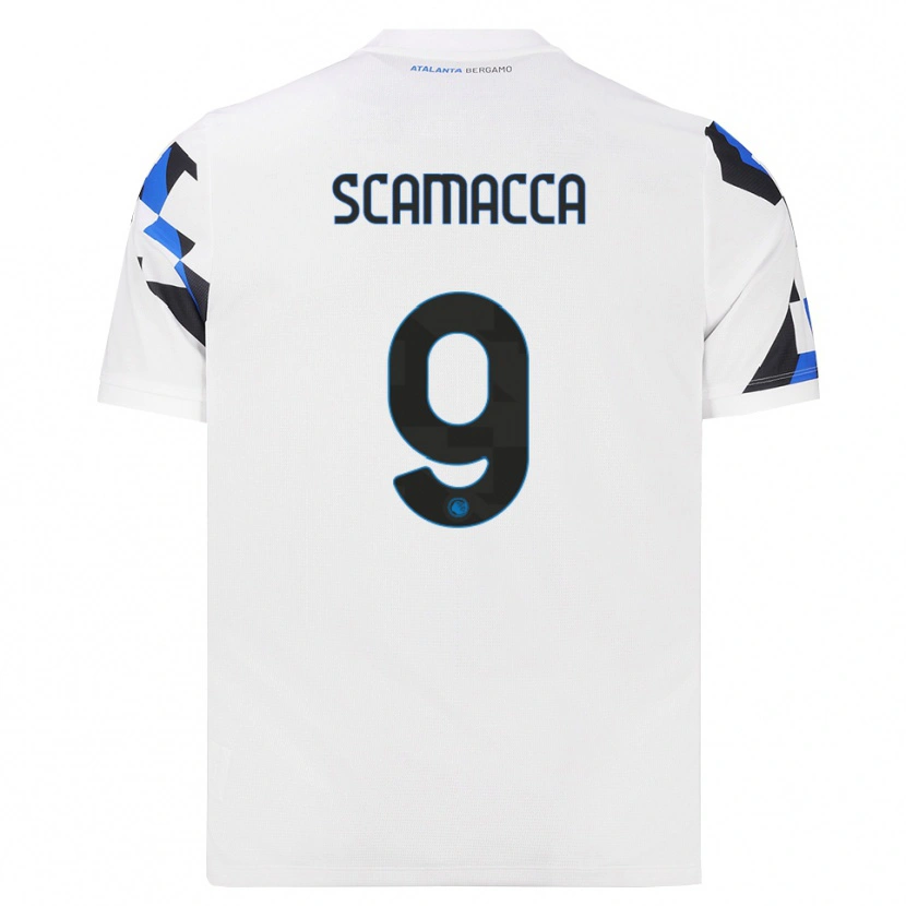 Danxen Mujer Camiseta Gianluca Scamacca #9 Blanco Rojo Azul 2ª Equipación 2026/27 La Camisa