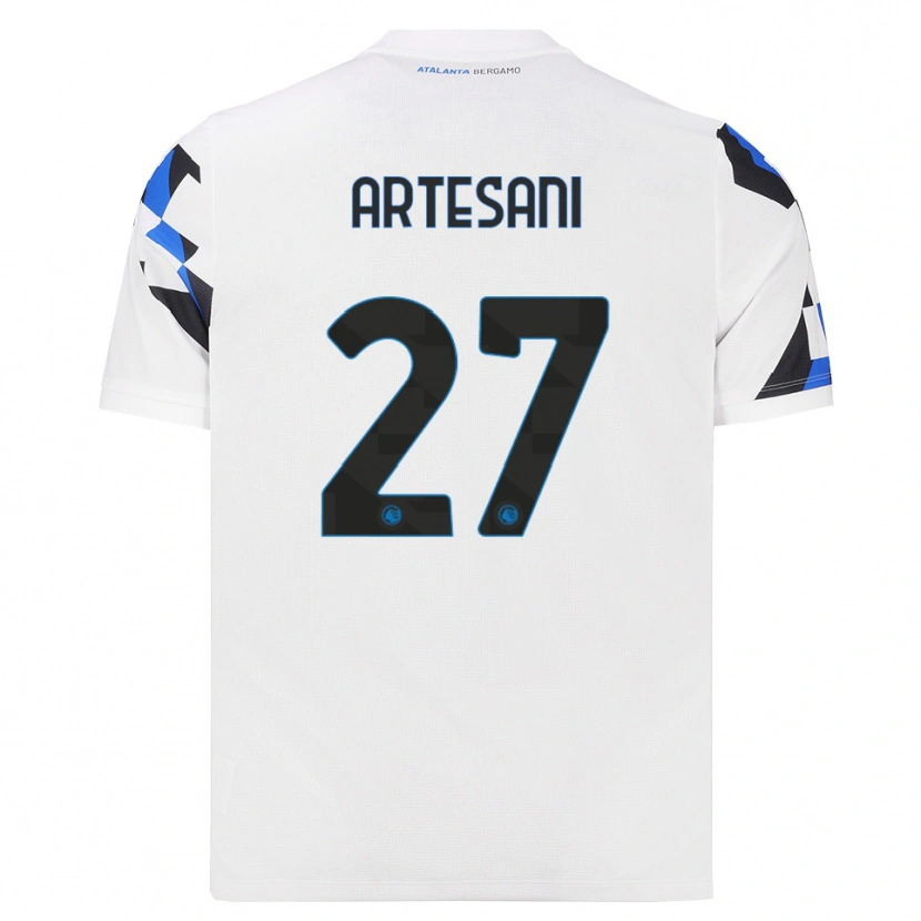 Danxen Mujer Camiseta Nicolò Artesani #27 Blanco Rojo Azul 2ª Equipación 2026/27 La Camisa