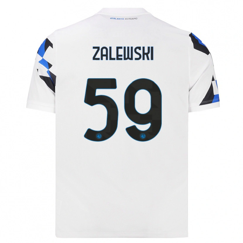 Danxen Mujer Camiseta Nicola Zalewski #59 Blanco Rojo Azul 2ª Equipación 2026/27 La Camisa
