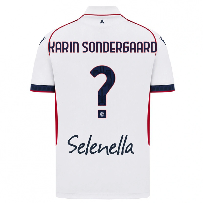 Danxen Mujer Camiseta Alice Karin Sondergaard #0 Blanco Rojo Azul Real 2ª Equipación 2026/27 La Camisa