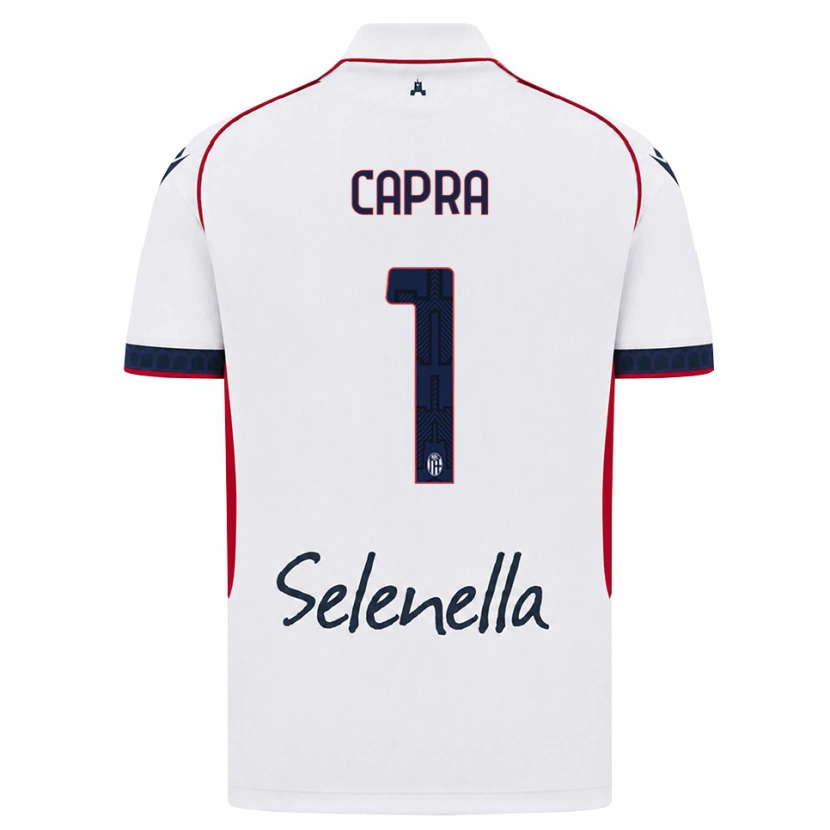 Danxen Mujer Camiseta Daniel Capra #1 Blanco Rojo Azul Real 2ª Equipación 2026/27 La Camisa