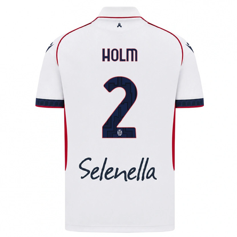 Danxen Mujer Camiseta Emil Holm #2 Blanco Rojo Azul Real 2ª Equipación 2026/27 La Camisa