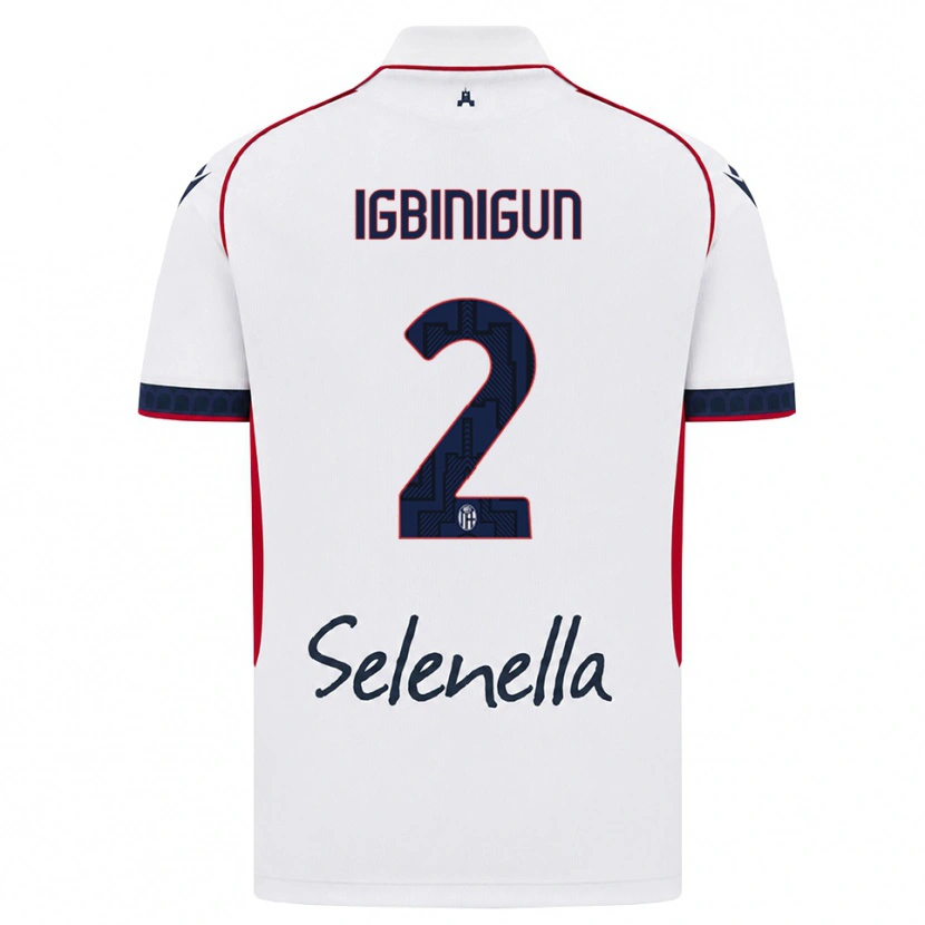 Danxen Mujer Camiseta James Igbinigun #2 Blanco Rojo Azul Real 2ª Equipación 2026/27 La Camisa