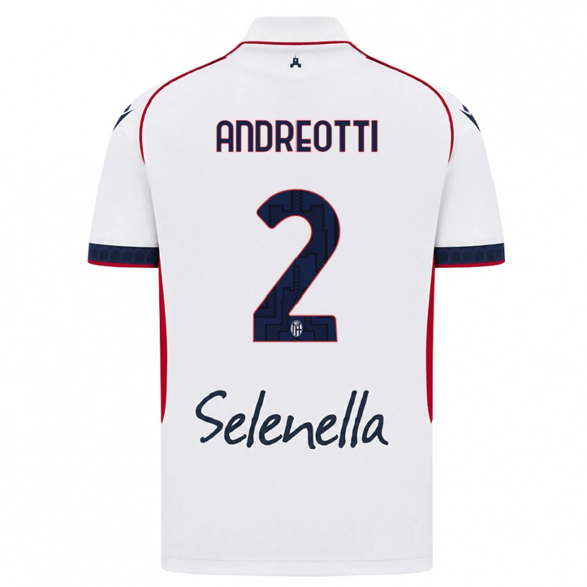 Danxen Mujer Camiseta Matteo Andreotti #2 Blanco Rojo Azul Real 2ª Equipación 2026/27 La Camisa