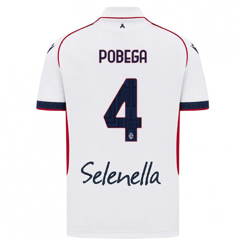 Danxen Mujer Camiseta Tommaso Pobega #4 Blanco Rojo Azul Real 2ª Equipación 2026/27 La Camisa