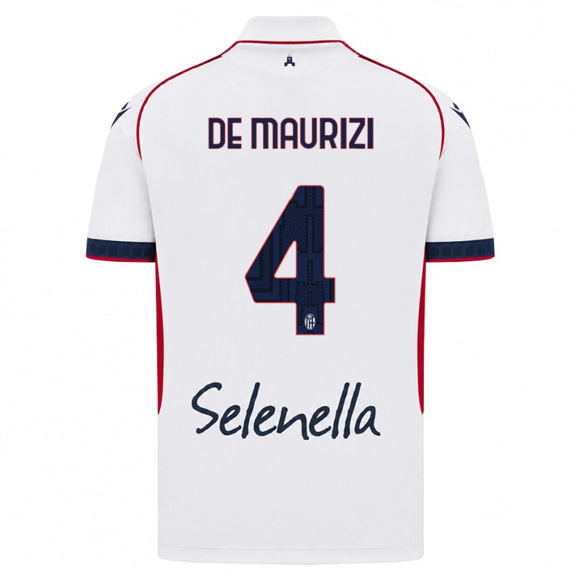 Danxen Mujer Camiseta Alessandro De Maurizi #4 Blanco Rojo Azul Real 2ª Equipación 2026/27 La Camisa