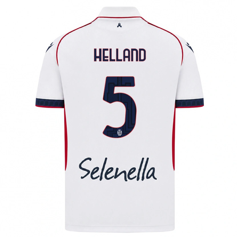 Danxen Mujer Camiseta Eivind Helland #5 Blanco Rojo Azul Real 2ª Equipación 2026/27 La Camisa