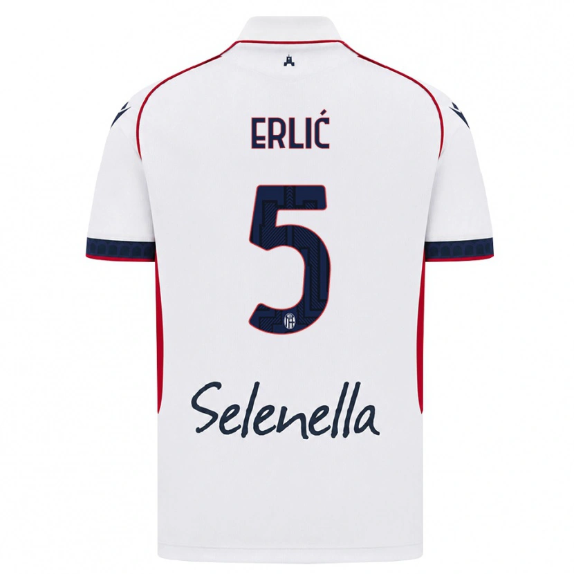 Danxen Mujer Camiseta Martin Erlić #5 Blanco Rojo Azul Real 2ª Equipación 2026/27 La Camisa