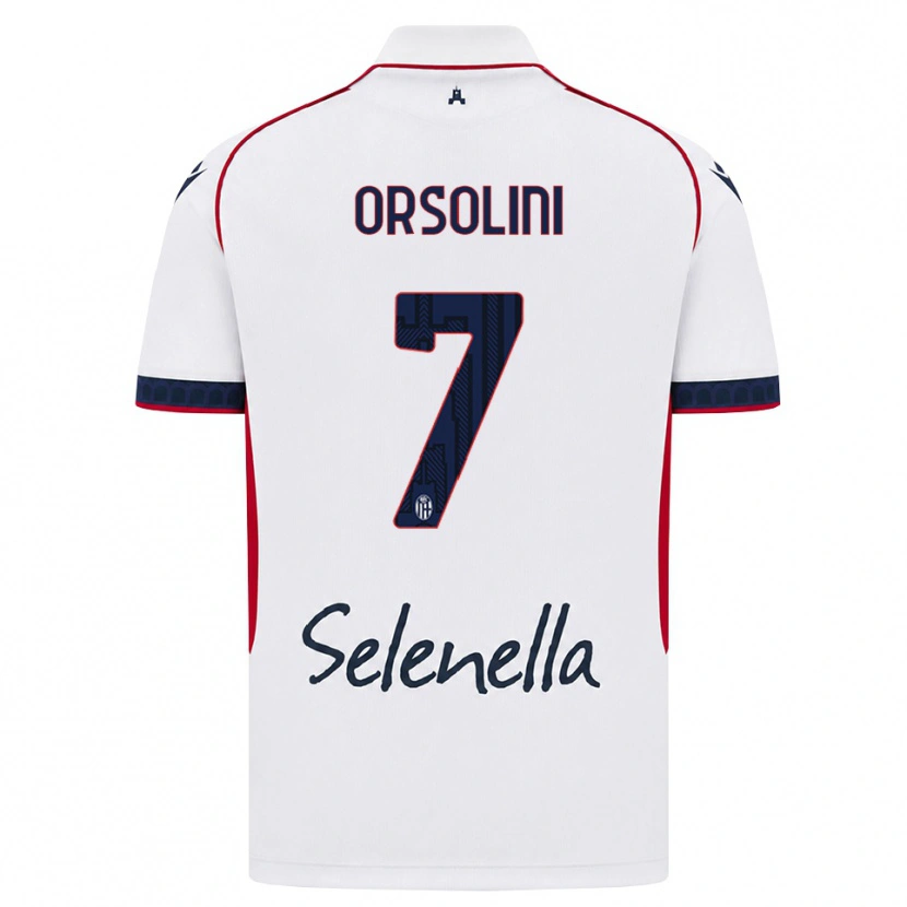Danxen Mujer Camiseta Riccardo Orsolini #7 Blanco Rojo Azul Real 2ª Equipación 2026/27 La Camisa