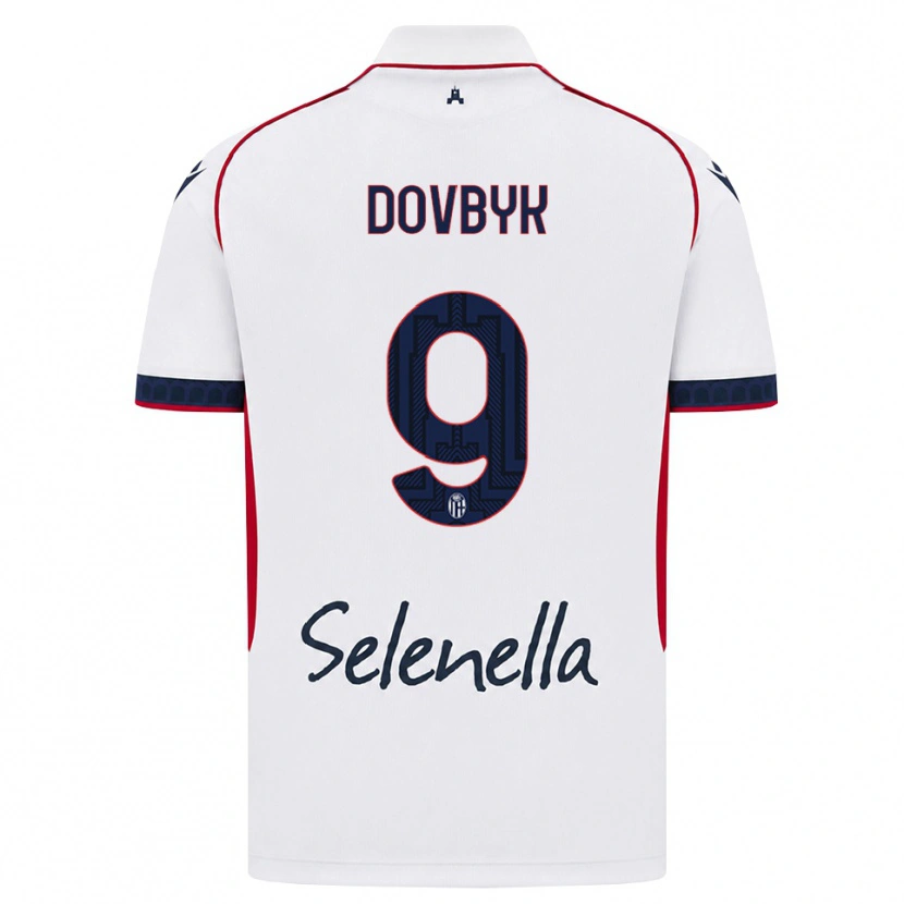 Danxen Mujer Camiseta Artem Dovbyk #9 Blanco Rojo Azul Real 2ª Equipación 2026/27 La Camisa