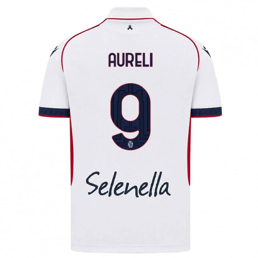 Danxen Mujer Camiseta Valerio Aureli #9 Blanco Rojo Azul Real 2ª Equipación 2026/27 La Camisa