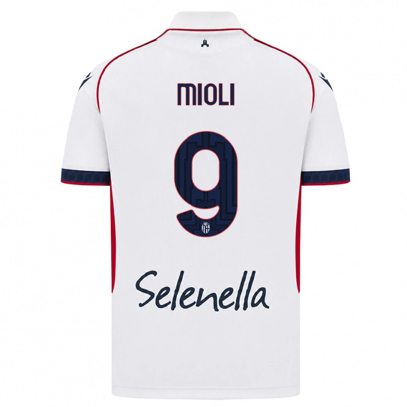 Danxen Mujer Camiseta Mattia Mioli #9 Blanco Rojo Azul Real 2ª Equipación 2026/27 La Camisa