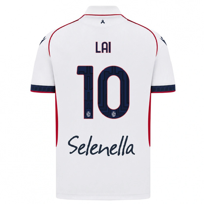 Danxen Mujer Camiseta Luca Lai #10 Blanco Rojo Azul Real 2ª Equipación 2026/27 La Camisa