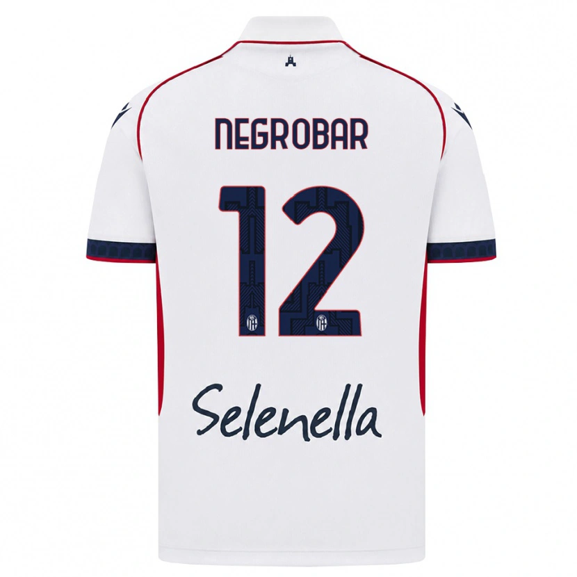 Danxen Mujer Camiseta Lucas Negrobar #12 Blanco Rojo Azul Real 2ª Equipación 2026/27 La Camisa