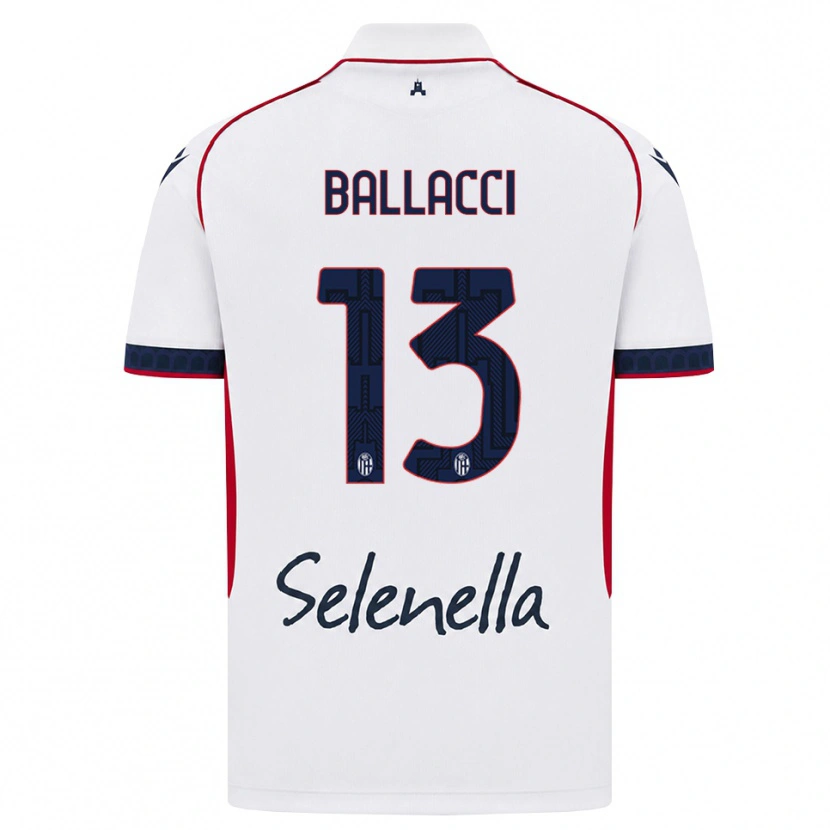 Danxen Mujer Camiseta Edoardo Ballacci #13 Blanco Rojo Azul Real 2ª Equipación 2026/27 La Camisa