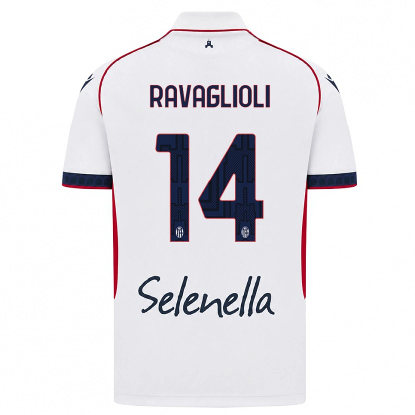 Danxen Mujer Camiseta Tommaso Ravaglioli #14 Blanco Rojo Azul Real 2ª Equipación 2026/27 La Camisa