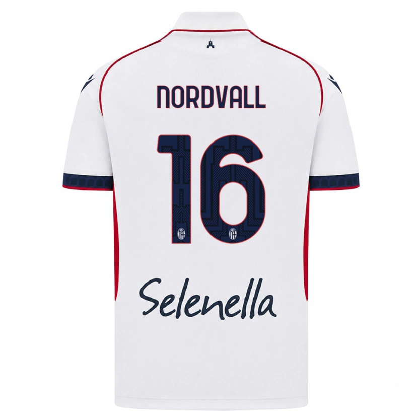 Danxen Mujer Camiseta Ossian Nordvall #16 Blanco Rojo Azul Real 2ª Equipación 2026/27 La Camisa