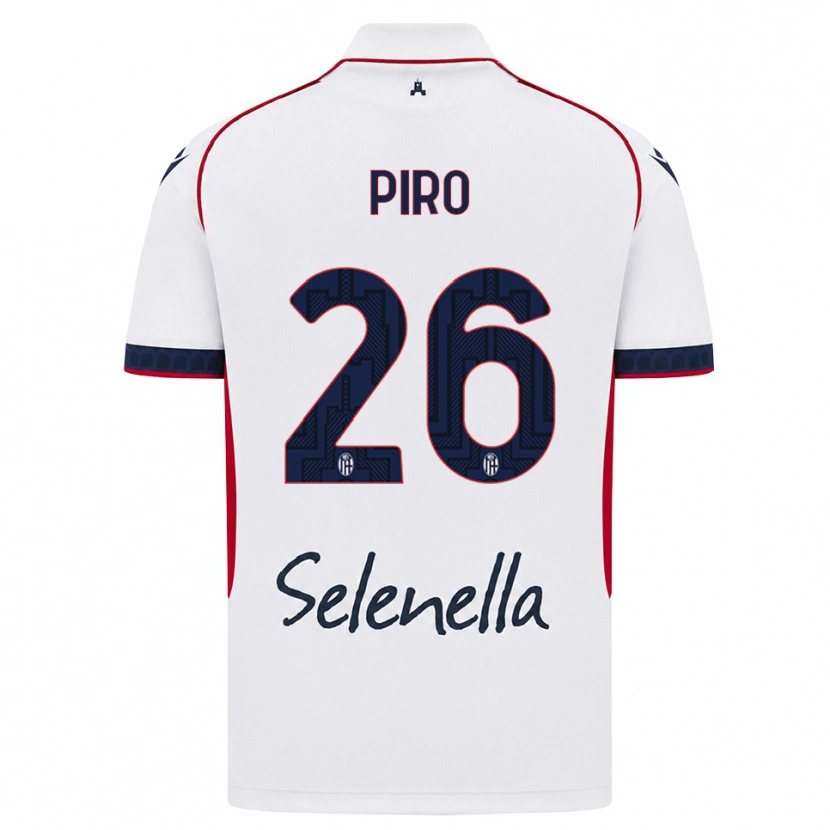 Danxen Mujer Camiseta Christian Piro #26 Blanco Rojo Azul Real 2ª Equipación 2026/27 La Camisa