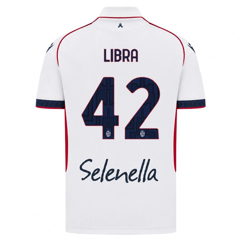 Danxen Mujer Camiseta Marco Libra #42 Blanco Rojo Azul Real 2ª Equipación 2026/27 La Camisa